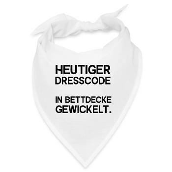 Heutiger Dresscode in Bettdecke gewickelt - Bandana - Weiß - Vorne