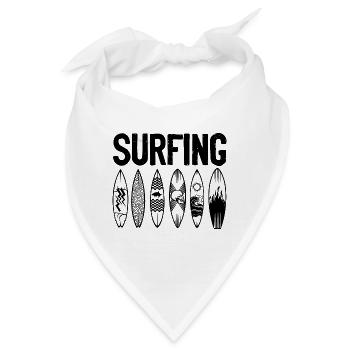Surfbrett Surfing - Bandana - Weiß - Vorne