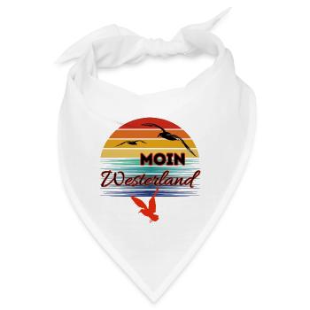 Moin Westerland mit Möwe im Retro Style-Westerland - Bandana - Weiß - Vorne