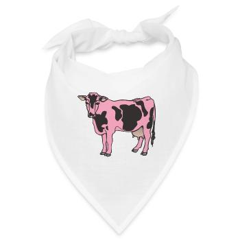 Kuh Rind Milchkuh rosa Bauernhof - Bandana - Weiß - Vorne