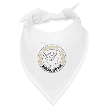 Luftgekühlte Vdub Gruß / Shaka Welle - Aircooled - Bandana - Weiß - Vorne
