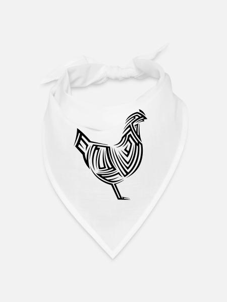 Tatouage tribal de poulet - Bandana - blanc