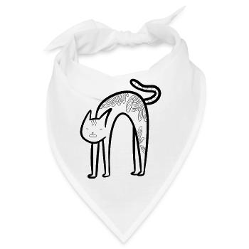 Lustige Katze - Bandana - Weiß - Vorne