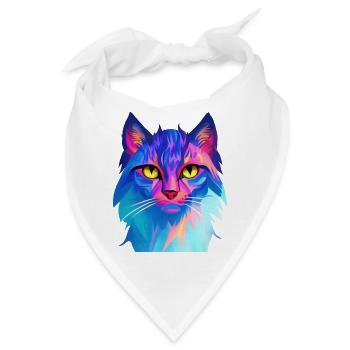 Katze Bunt - Bandana - Weiß - Vorne