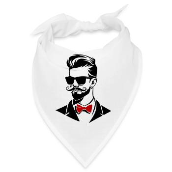 Bräutigam Stylisch - Bandana - Weiß - Vorne