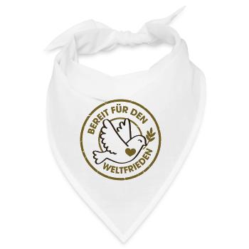 Friedenstaube mit "bereit für den Weltfrieden" - Bandana - Weiß - Vorne