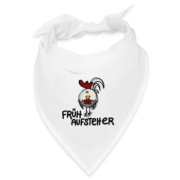 Hahn Frühaufsteher - Bandana - Weiß - Vorne