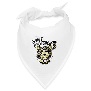 Leopard Samtpfötchen - Bandana - Weiß - Vorne