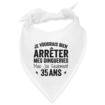 Ich werde 35 Jahre alt - 35. Geburtstag, 35. Geburtstag - Bandana - Weiß - Vorne