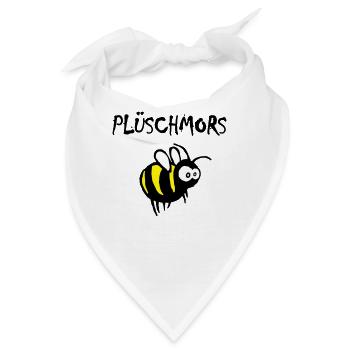 Plüschmors, Hummel, Plattdeutsch - Bandana - Weiß - Vorne