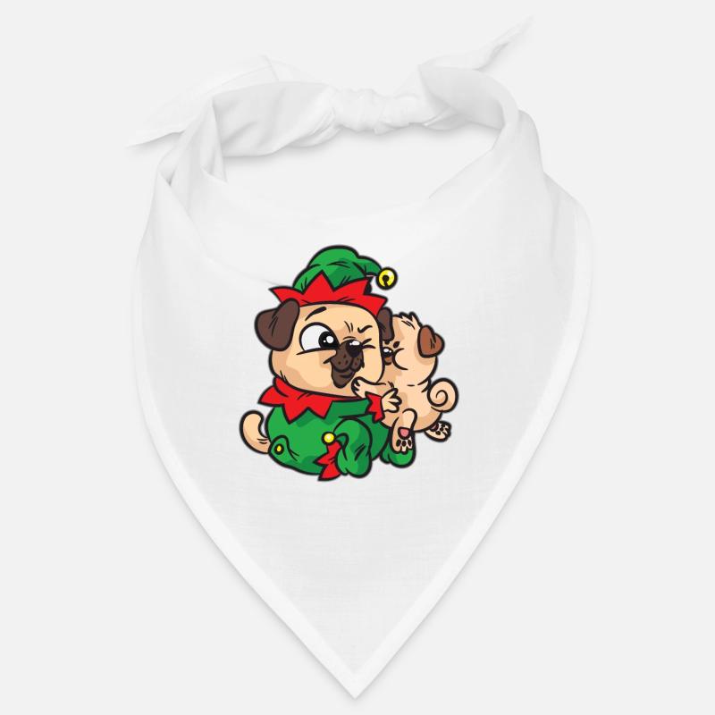 Elf Mops kuscheln Weihnachtskleid Bandana