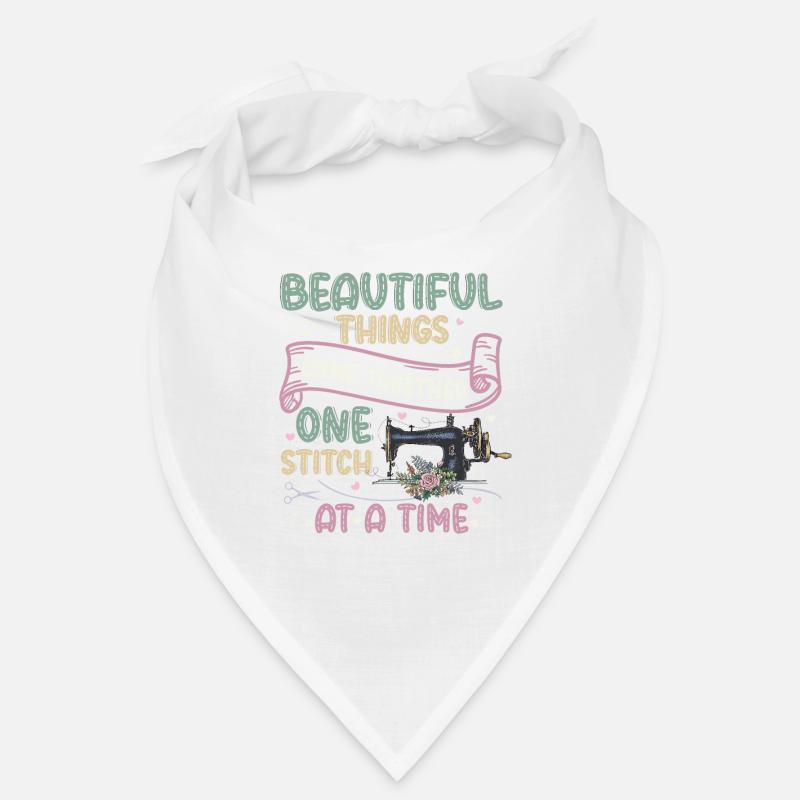 One stitch at a time, quilting, sewing. Bandana
