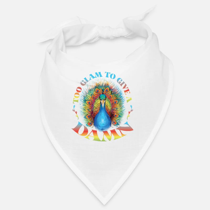 Bunter Pfau - Bandana - Weiß