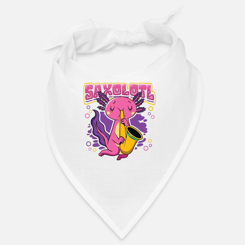 Saxolotl Axolotl joue du saxophone Bandana