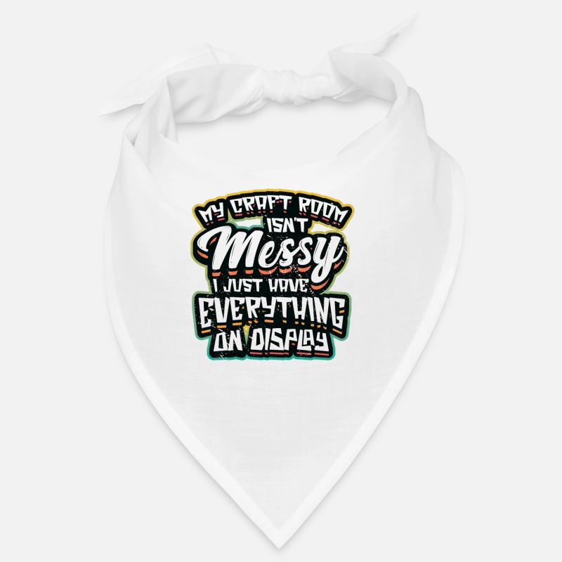 Messy craft room, everything on display Bandana