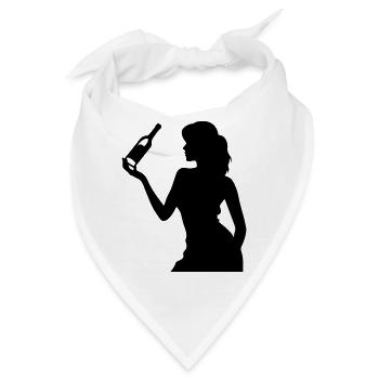 Party Frau Drunk Feiern Flasche - Bandana - Weiß - Vorne