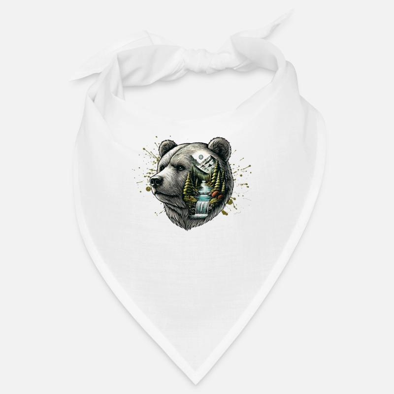Wilderness Inside the Bear Retro Vintage Bandana