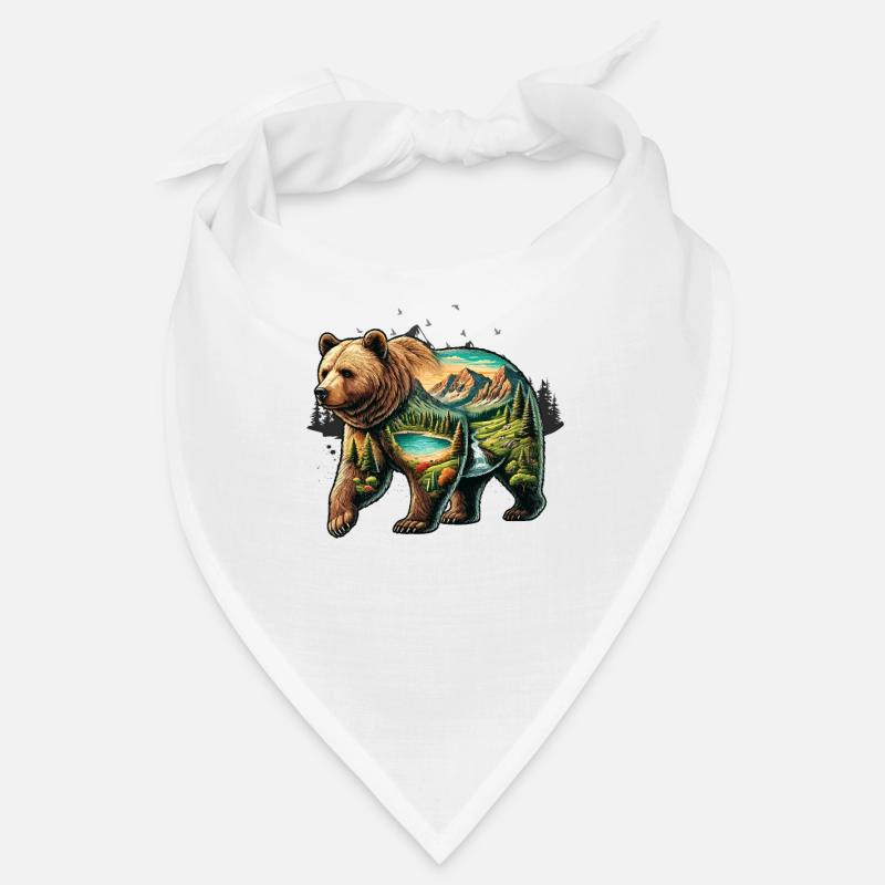 Wilderness Inside the Bear Retro Vintage Bandana