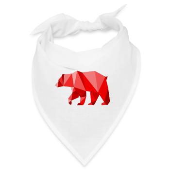 Roter Lowpoly-Bär - Bandana - Weiß - Vorne