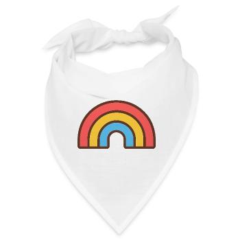 Heller Retro-Regenbogen - Bandana - Weiß - Vorne