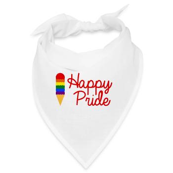 Happy Pride Gay - Bandana - Weiß - Vorne