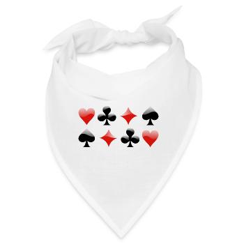 Herz Kreuz Karo Pik Poker Kartenspiel Set - Bandana - Weiß - Vorne
