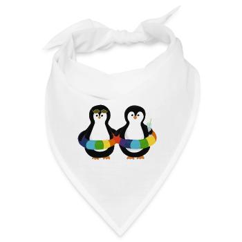 Pinguine im Schwimmring - Bandana - Weiß - Vorne