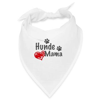 Hunde Mama Herz - Bandana - Weiß - Vorne