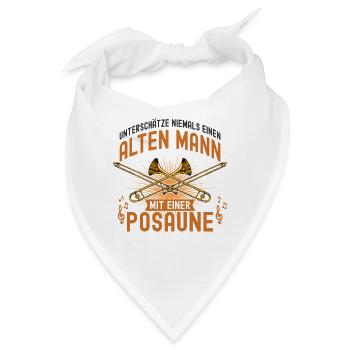 Posaune - Bandana - Weiß - Vorne