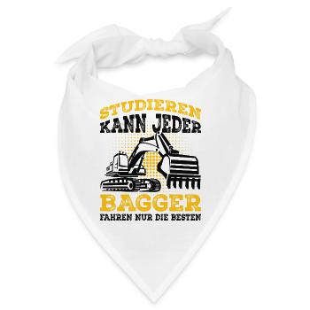 Baggerfahrer - Bandana - Weiß - Vorne