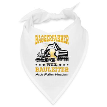 Baggerfahrer - Bandana - Weiß - Vorne