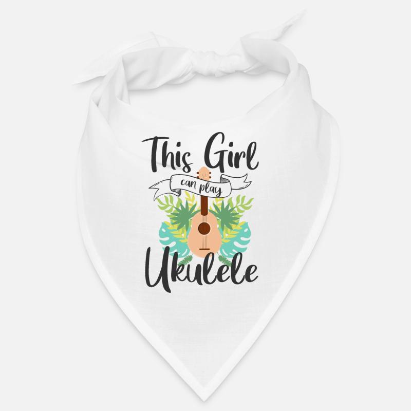 Ukulele Mädchen - Bandana - Weiß