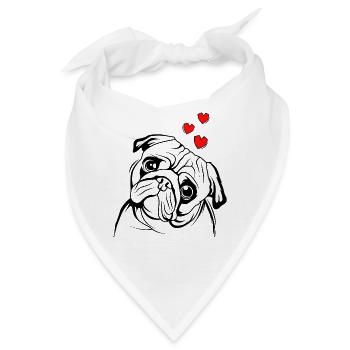 Mops - Bandana - Weiß - Vorne