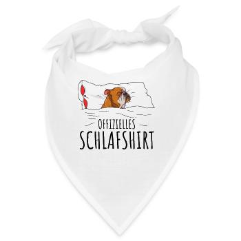 Englische Bulldogge - Bandana - Weiß - Vorne