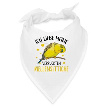 Wellensittich - Bandana - Weiß - Vorne