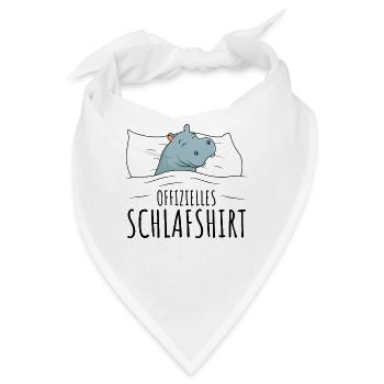 Nilpferd Hippo - Bandana - Weiß - Vorne