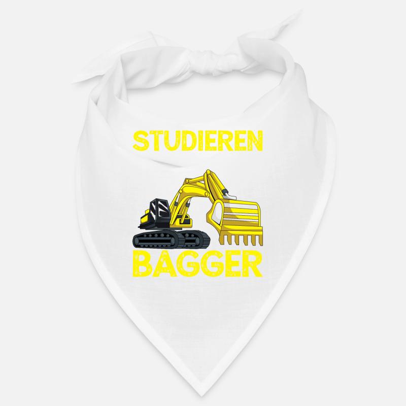 Baggerfahrer Studieren Kann Jeder Bagger - Bandana - Weiß