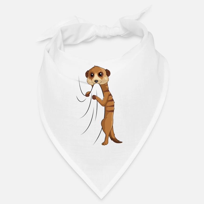 Erdmännchen - Bandana - Weiß