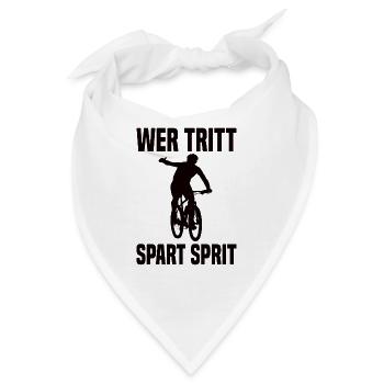 Wer Tritt Spart Sprit Lustiger Fahrrad Spruch - Bandana - Weiß - Vorne