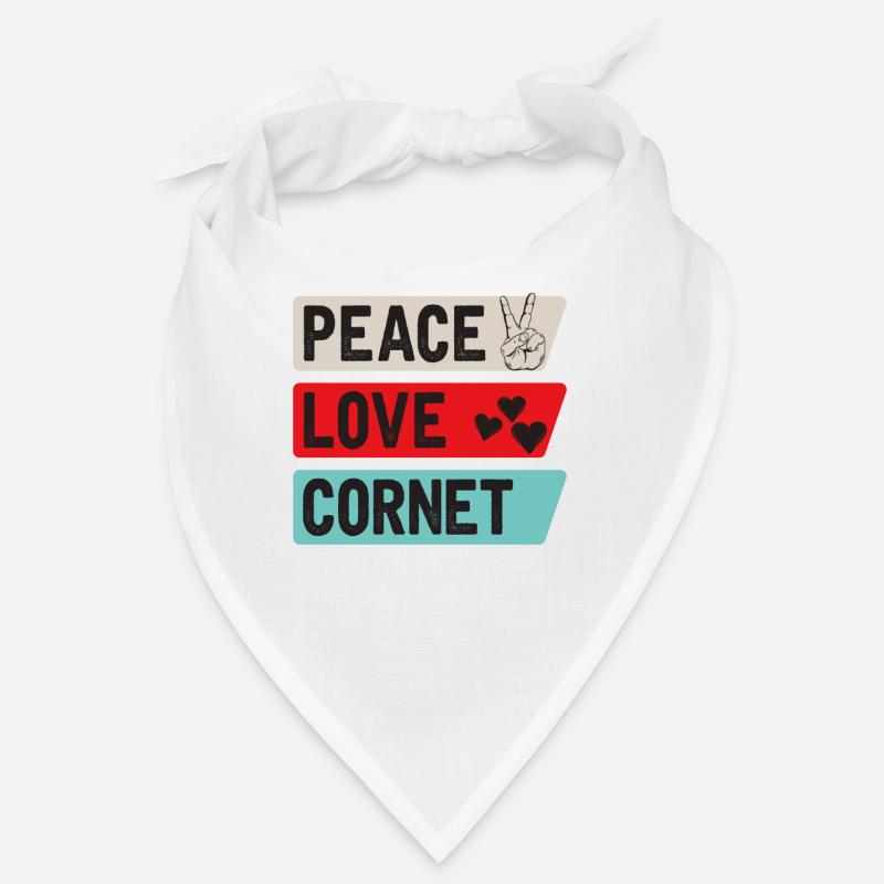 Peace Love Cornet Cornet Instrument Bandana