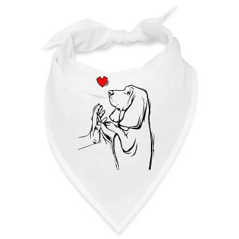 Basset Hound - Bandana - Weiß - Vorne