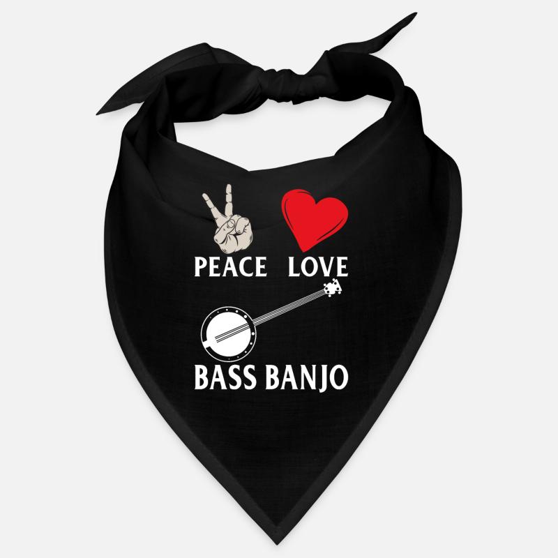 Peace Love Basse Banjo Instruments Banjo Bandana