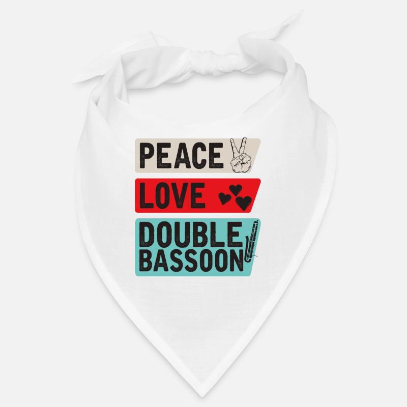 Peace Love Instrument de contrebasson Bandana