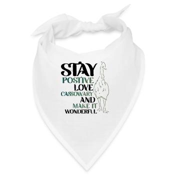 stay postive love Cassowary - Bandana - Weiß - Vorne