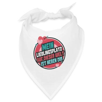 Mein Lieblingsplatz auf dieser Welt Valentinstag - Bandana - Weiß - Vorne