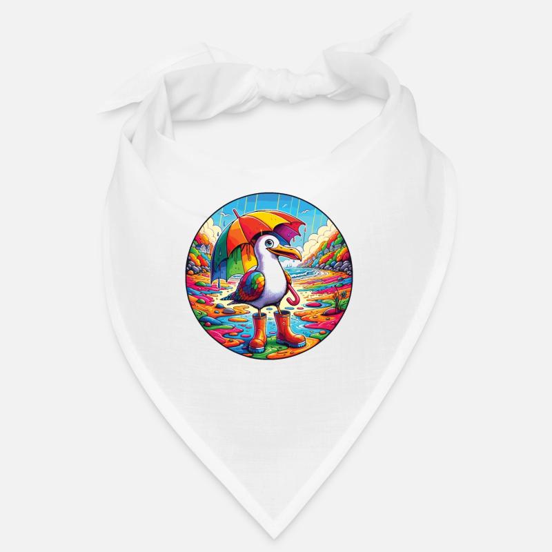 Rainbow seagull with parasol and rubber boots Bandana