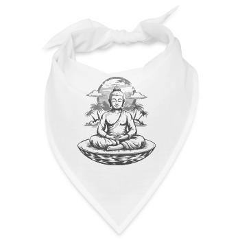 Buddha: Zen-Haltung - Bandana - Weiß - Vorne