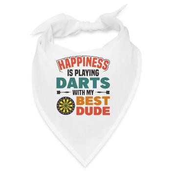 Dart Dartspieler Dartspiel Herren - Bandana - Weiß - Vorne