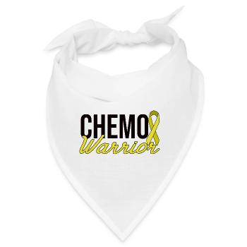 Chemo Warrior - Gelbe Schleife - Bandana - Weiß - Vorne