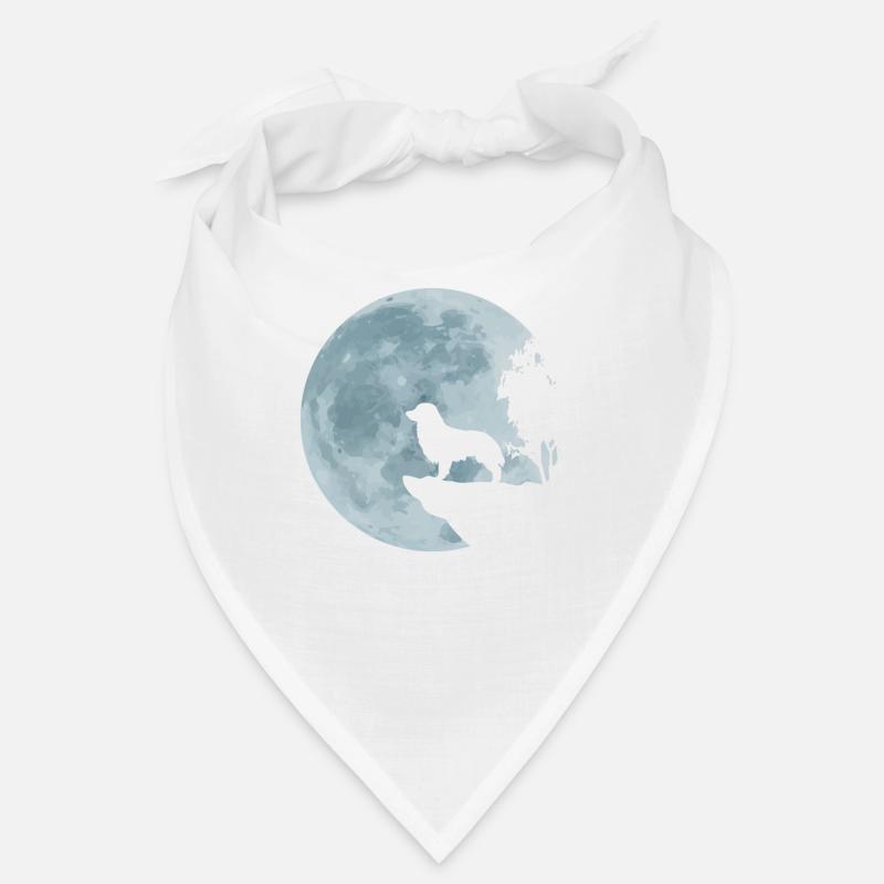 Australian Shepherd Hund Aussie Vollmond Geschenk - Bandana - Weiß
